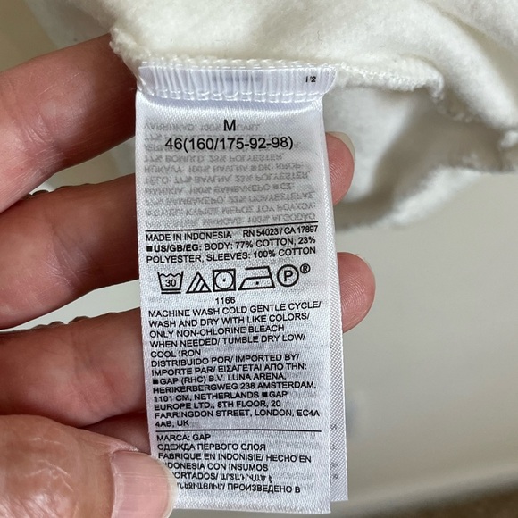 Gap Relaxed White Eyelet Crewneck Cotton Sweatshirt Womens Size Medium EUC - Picture 8 of 15